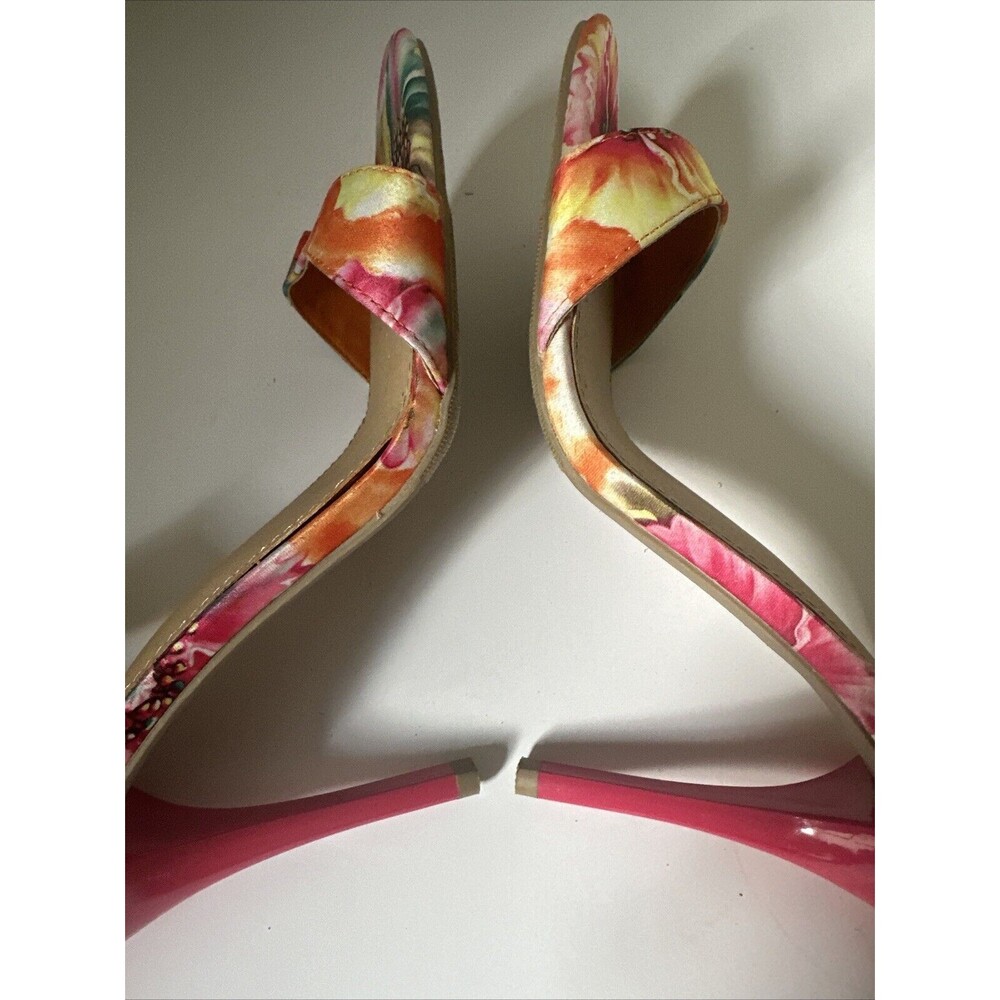 Women's Mossimo Floral Multi-colored Strappy Stiletto Heels, Size 8.5